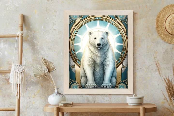 Plakat Ilustracja Fantasy Z Niedźwiedziem Polarnym