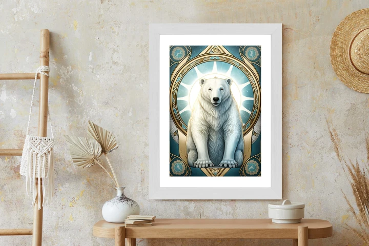 Plakat Ilustracja Fantasy Z Niedźwiedziem Polarnym