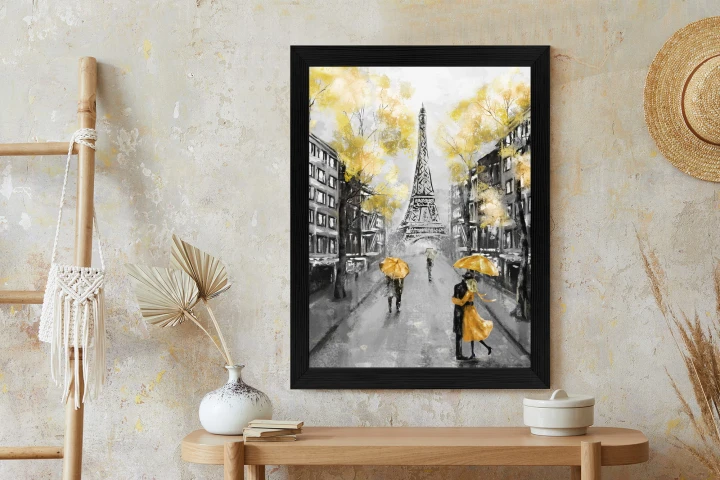 Plakat Uliczki Paryża I Wieża Eiffla - Obraz Olejny