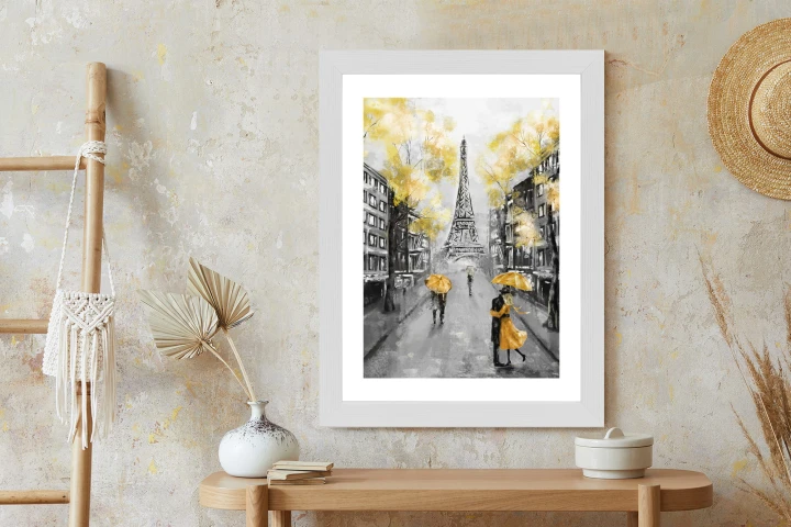 Plakat Uliczki Paryża I Wieża Eiffla - Obraz Olejny