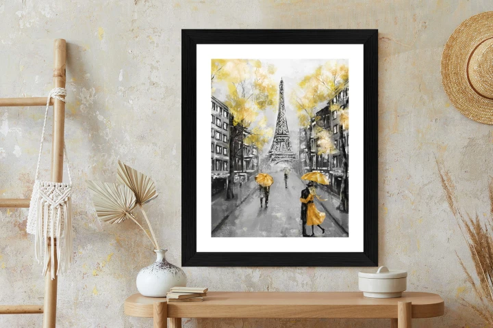 Plakat Uliczki Paryża I Wieża Eiffla - Obraz Olejny