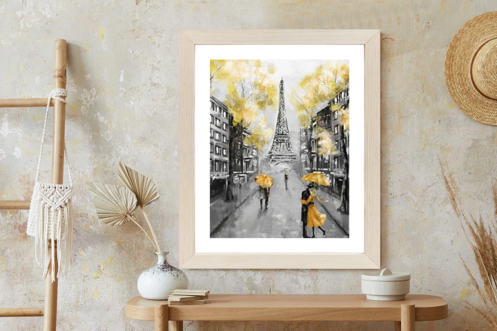 Plakat Uliczki Paryża I Wieża Eiffla - Obraz Olejny