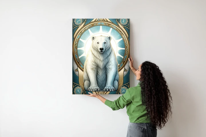 Plakat Ilustracja Fantasy Z Niedźwiedziem Polarnym