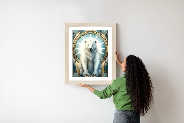 Plakat Ilustracja Fantasy Z Niedźwiedziem Polarnym