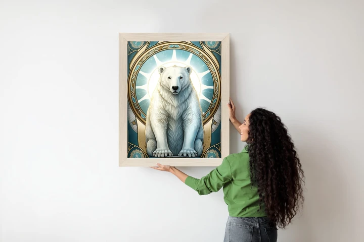 Plakat Ilustracja Fantasy Z Niedźwiedziem Polarnym
