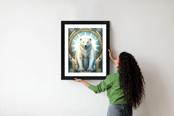 Plakat Ilustracja Fantasy Z Niedźwiedziem Polarnym