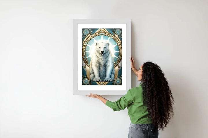Plakat Ilustracja Fantasy Z Niedźwiedziem Polarnym