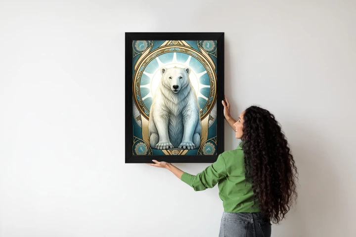 Plakat Ilustracja Fantasy Z Niedźwiedziem Polarnym