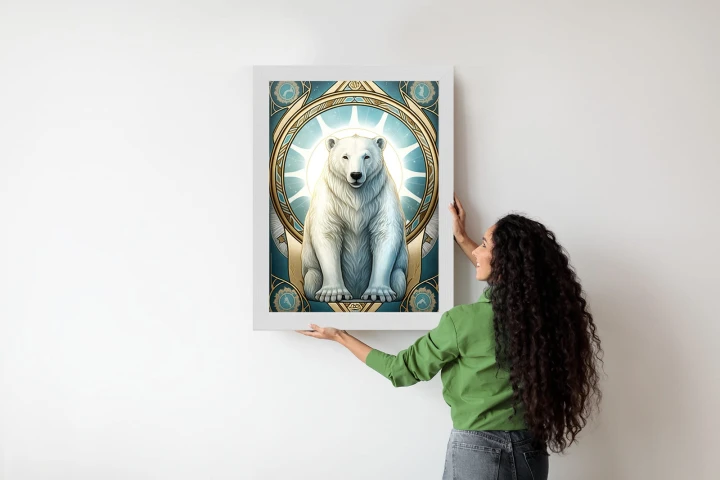 Plakat Ilustracja Fantasy Z Niedźwiedziem Polarnym
