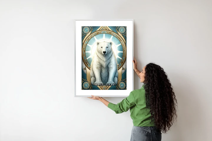 Plakat Ilustracja Fantasy Z Niedźwiedziem Polarnym