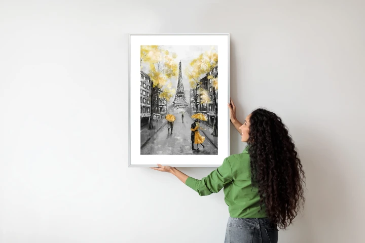 Plakat Uliczki Paryża I Wieża Eiffla - Obraz Olejny