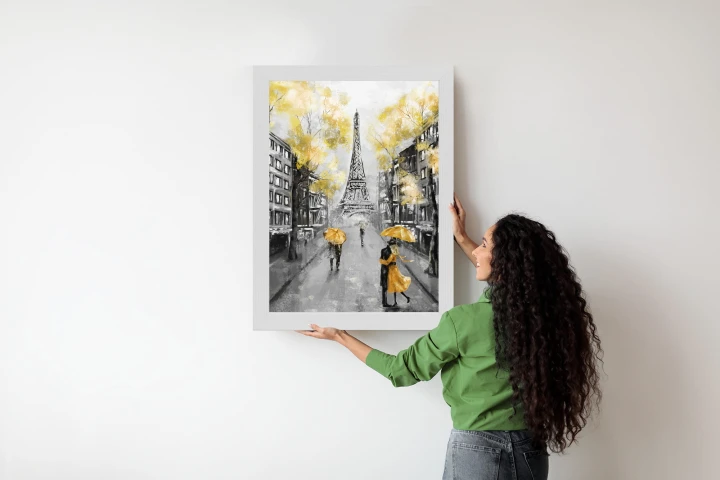 Plakat Uliczki Paryża I Wieża Eiffla - Obraz Olejny