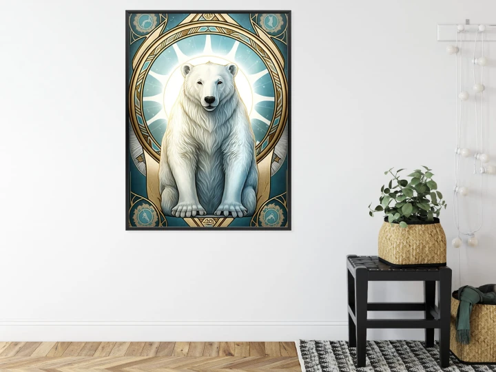 Plakat Ilustracja Fantasy Z Niedźwiedziem Polarnym