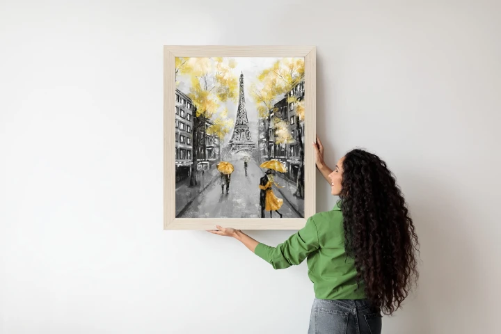 Plakat Uliczki Paryża I Wieża Eiffla - Obraz Olejny