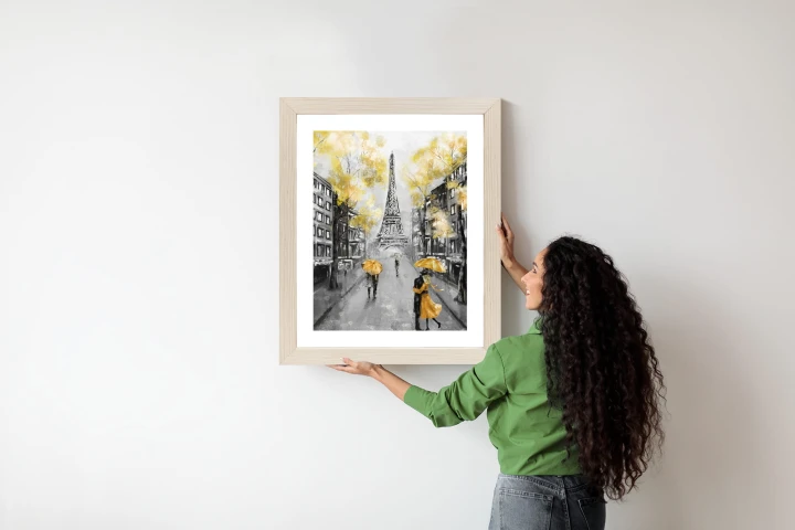 Plakat Uliczki Paryża I Wieża Eiffla - Obraz Olejny