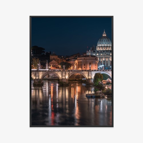 Plakat Tiber Most I Kopuła Watykanu