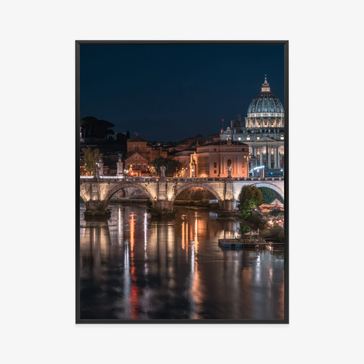 Plakat Tiber Most I Kopuła Watykanu