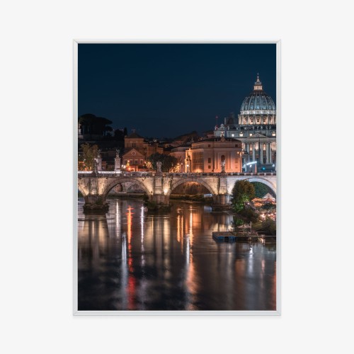 Plakat Tiber Most I Kopuła Watykanu