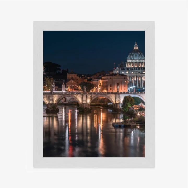 Plakat Tiber Most I Kopuła Watykanu