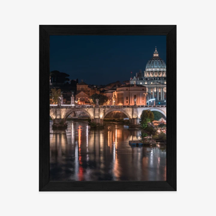 Plakat Tiber Most I Kopuła Watykanu