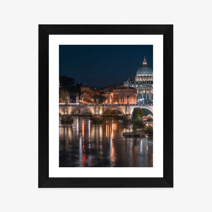 Plakat Tiber Most I Kopuła Watykanu