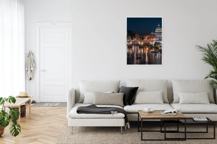 Plakat Tiber Most I Kopuła Watykanu