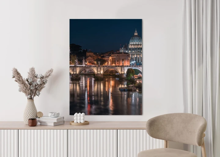 Plakat Tiber Most I Kopuła Watykanu