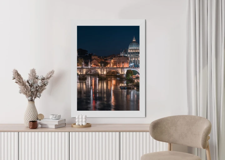 Plakat Tiber Most I Kopuła Watykanu