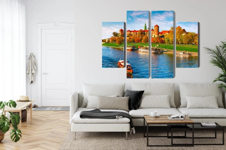Obraz Wieloczęściowy Zamek Królewski Na Wawelu W Krakowie, Widok Panoramiczny