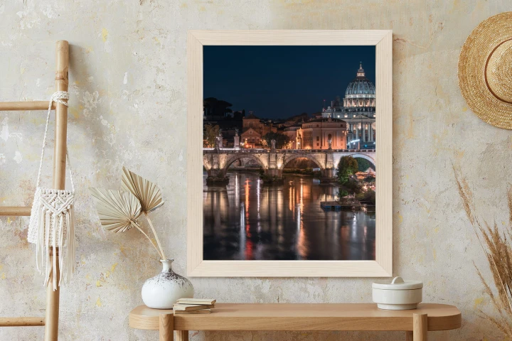 Plakat Tiber Most I Kopuła Watykanu