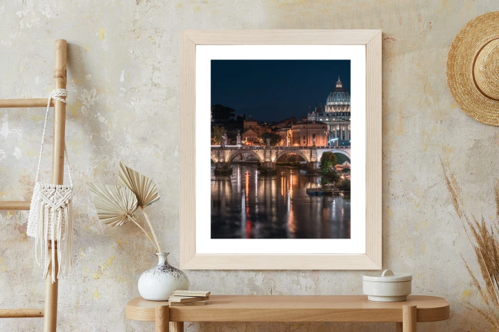 Plakat Tiber Most I Kopuła Watykanu