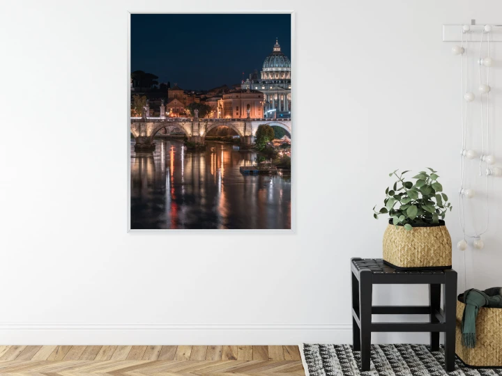 Plakat Tiber Most I Kopuła Watykanu