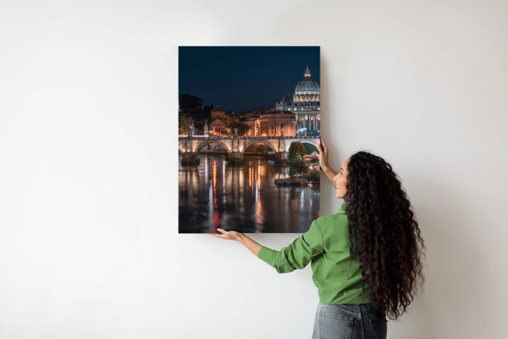 Plakat Tiber Most I Kopuła Watykanu