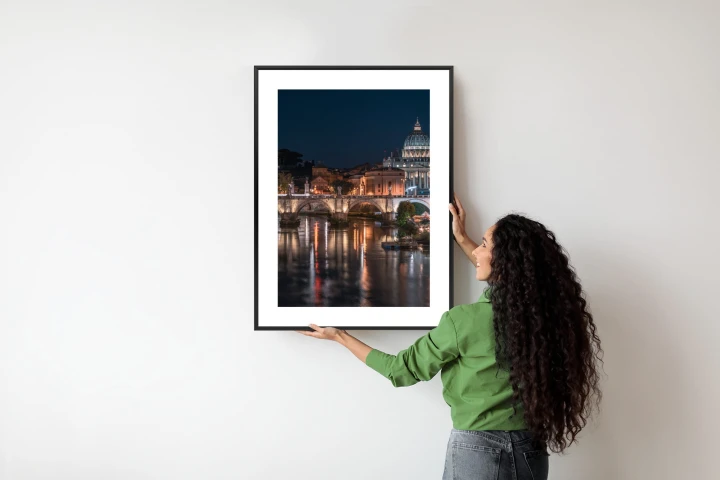 Plakat Tiber Most I Kopuła Watykanu