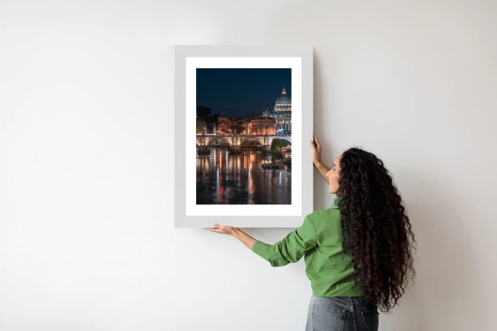 Plakat Tiber Most I Kopuła Watykanu