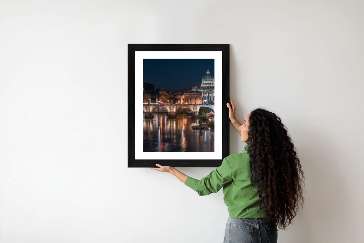 Plakat Tiber Most I Kopuła Watykanu