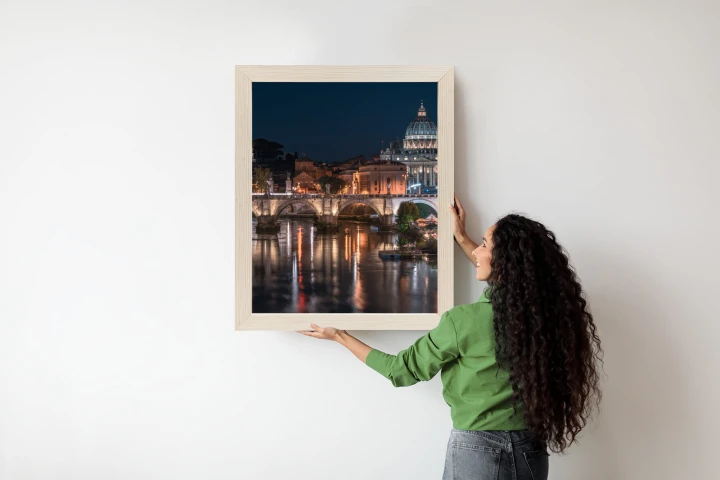 Plakat Tiber Most I Kopuła Watykanu