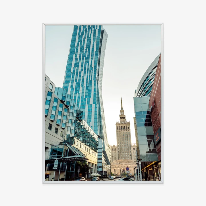 Plakat Widok Na Wieżowce I Pałac Kultury W Warszawie