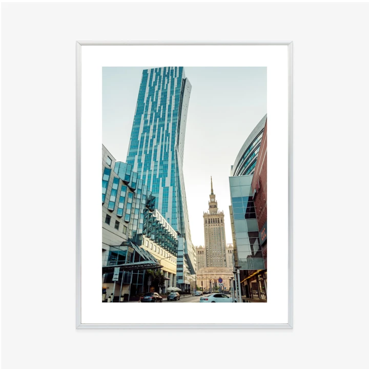 Plakat Widok Na Wieżowce I Pałac Kultury W Warszawie