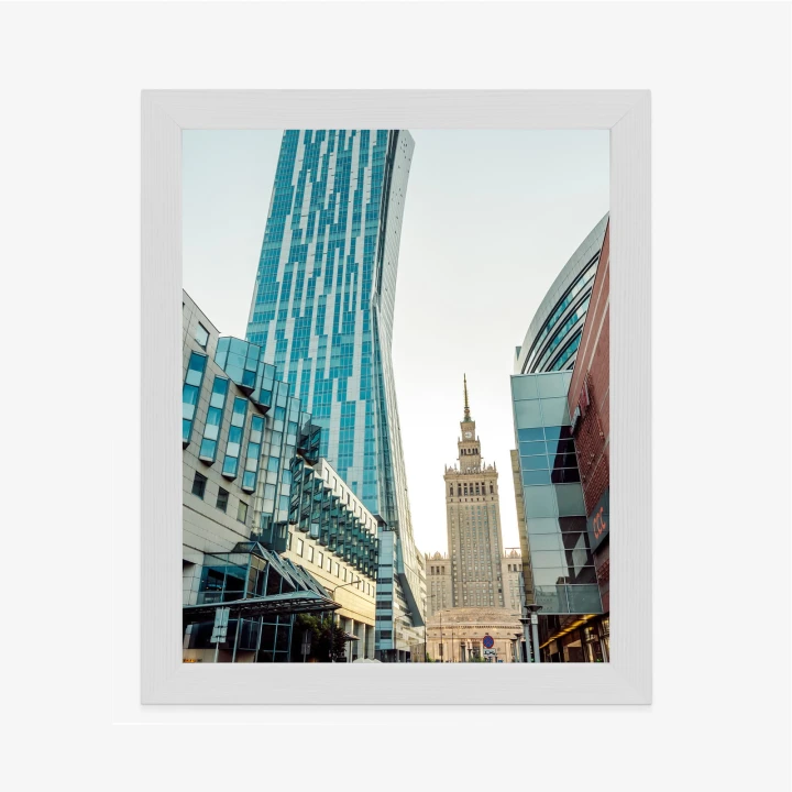 Plakat Widok Na Wieżowce I Pałac Kultury W Warszawie