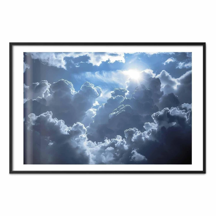 Plakat - Ożywiona sceneria: Słońce walczące z chmurami