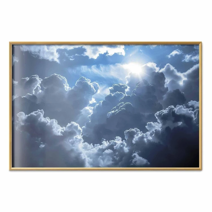Plakat - Ożywiona sceneria: Słońce walczące z chmurami