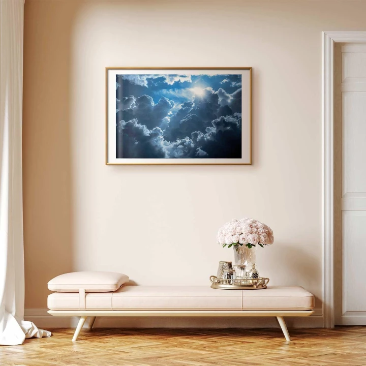 Plakat - Ożywiona sceneria: Słońce walczące z chmurami