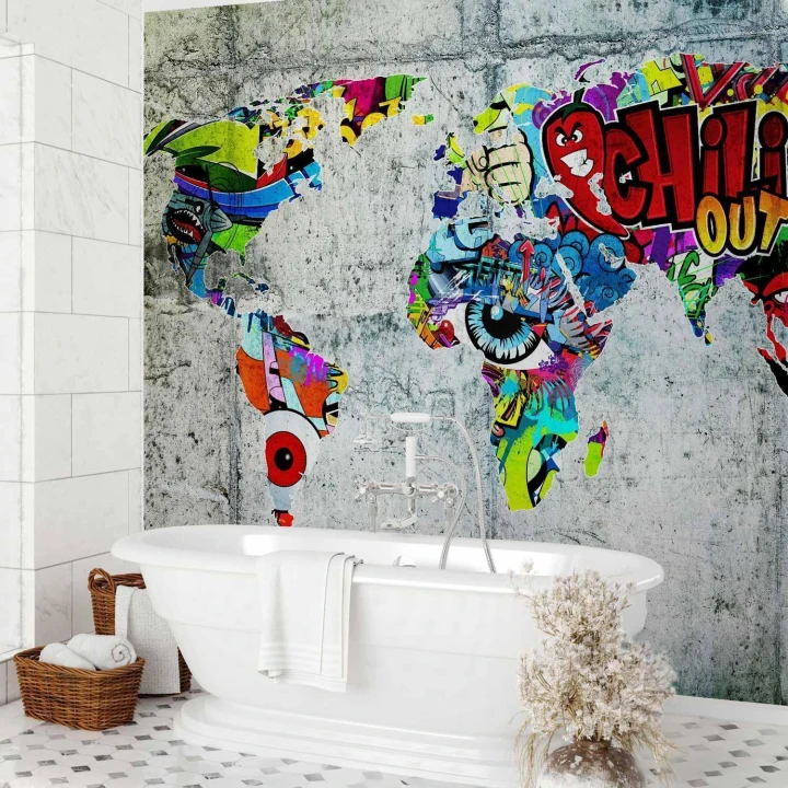 Fototapeta - Mapa - Graffiti