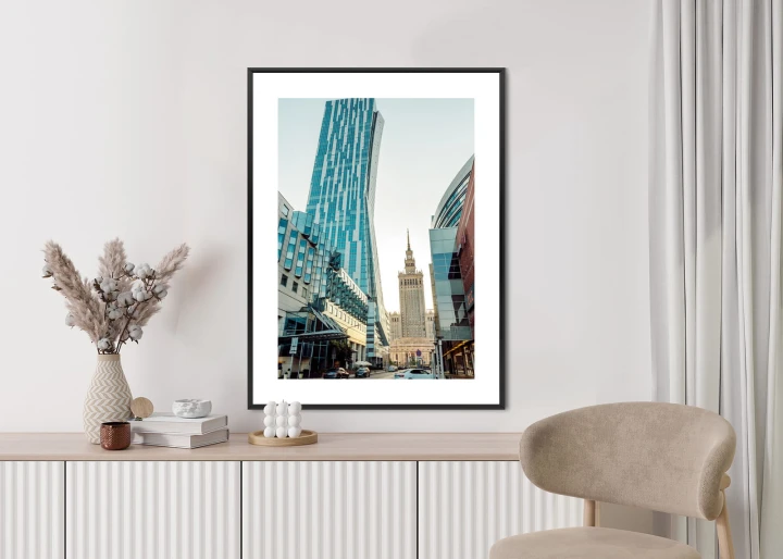 Plakat Widok Na Wieżowce I Pałac Kultury W Warszawie