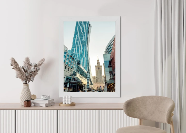 Plakat Widok Na Wieżowce I Pałac Kultury W Warszawie