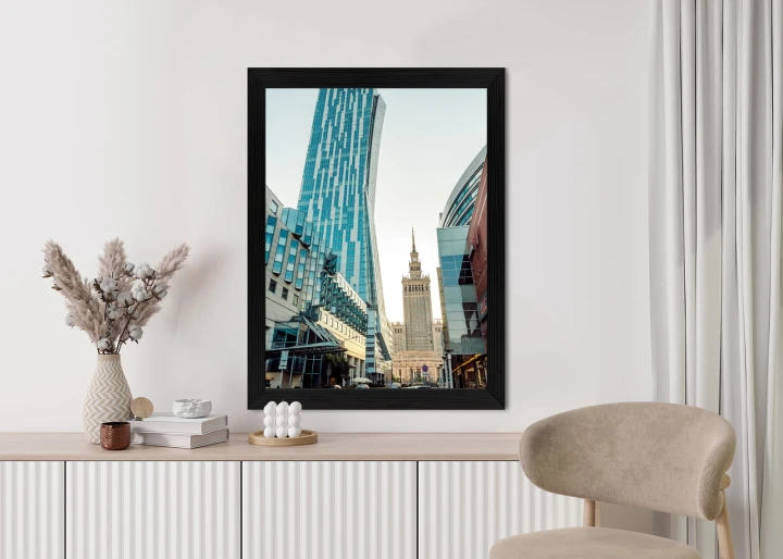 Plakat Widok Na Wieżowce I Pałac Kultury W Warszawie