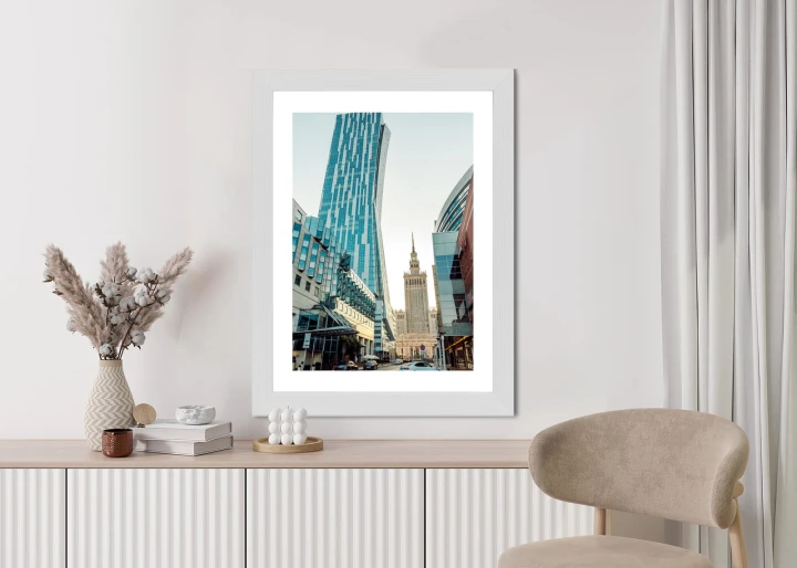 Plakat Widok Na Wieżowce I Pałac Kultury W Warszawie