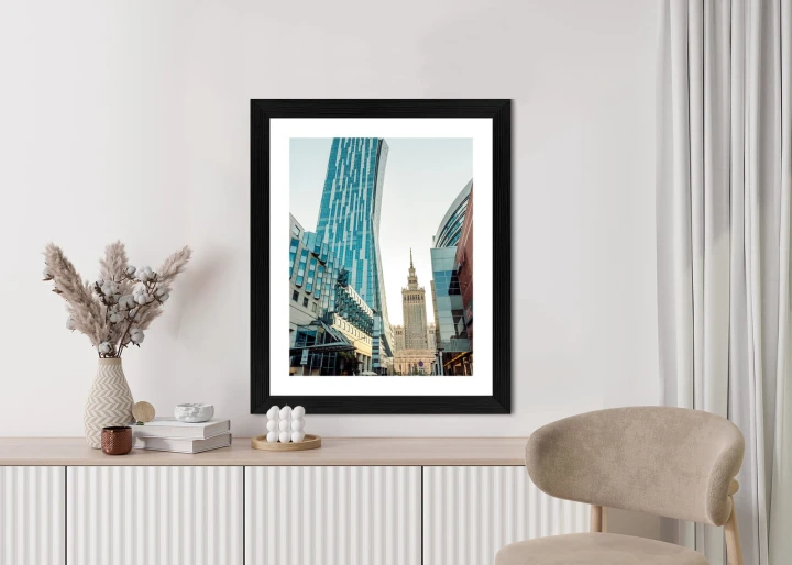 Plakat Widok Na Wieżowce I Pałac Kultury W Warszawie