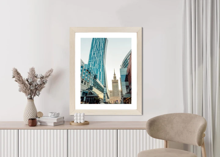 Plakat Widok Na Wieżowce I Pałac Kultury W Warszawie